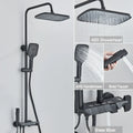 DecorBites™ Black Piano Digital Shower System with Intelligent Brass Faucets and White Rainfall Shower