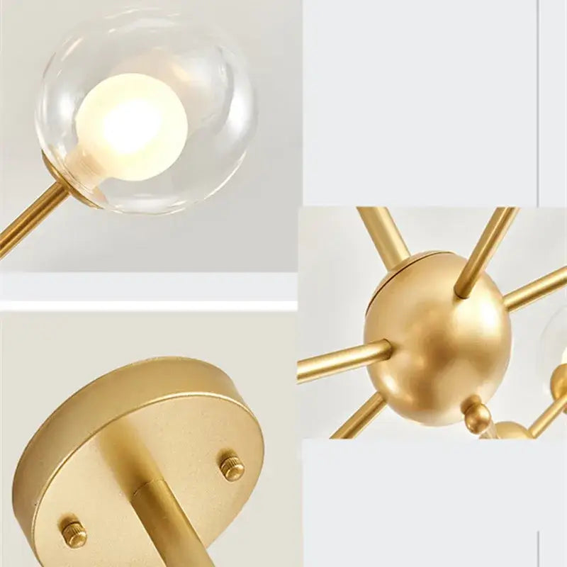 Black postmodern sputnik chandelier dining room glass globe light