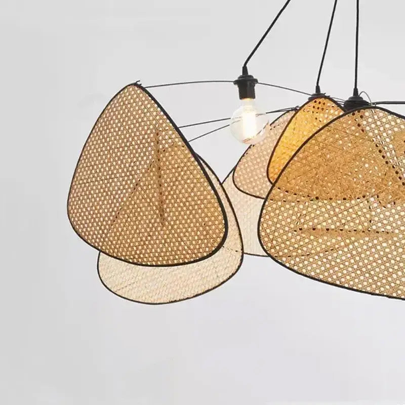 DecorBites™ Black Rattan Ceiling Chandelier for Elegant Indoor Lighting