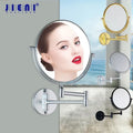 Black round magnifying wall mounted beauty mirror for bedroom