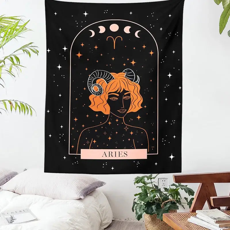 DecorBites™ Celestial Constellation Tapestry Moon Phase Wall Hanging for Unique Home Décor