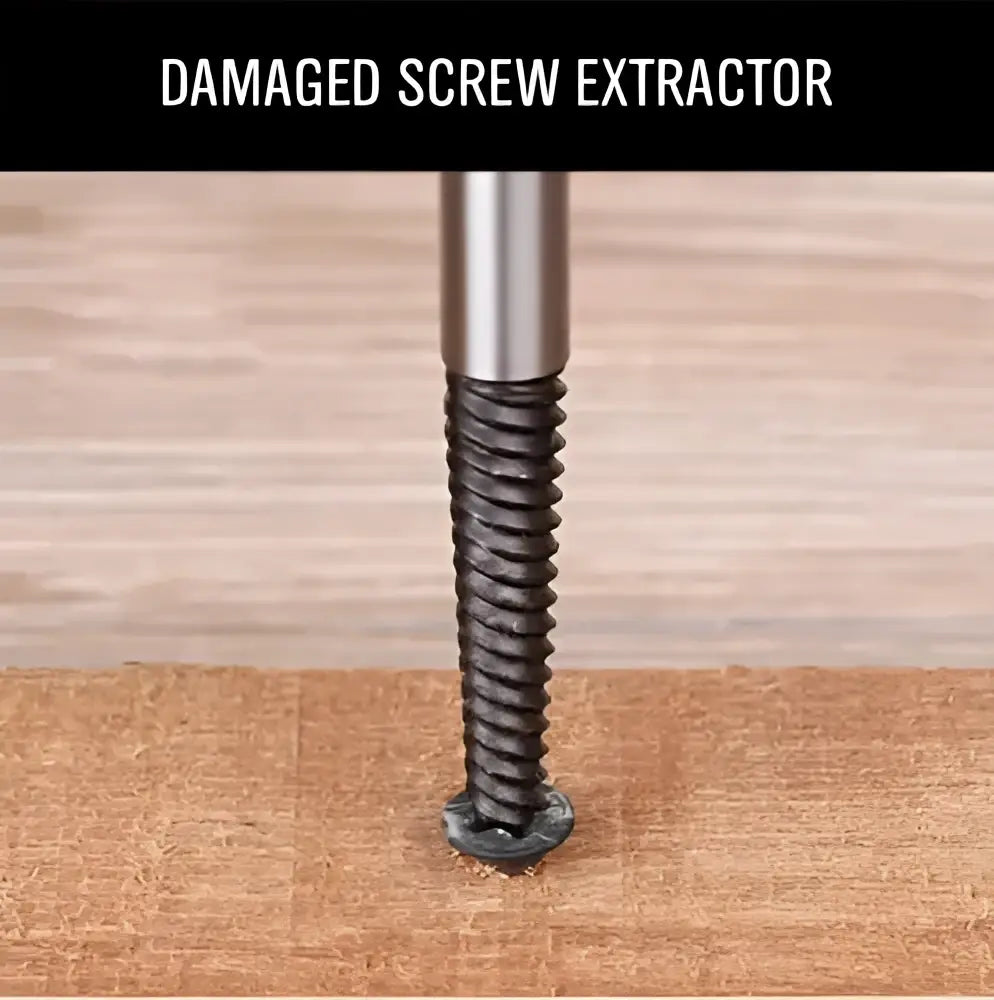 Black & silver bolt extractor kit garage broken screw remover set