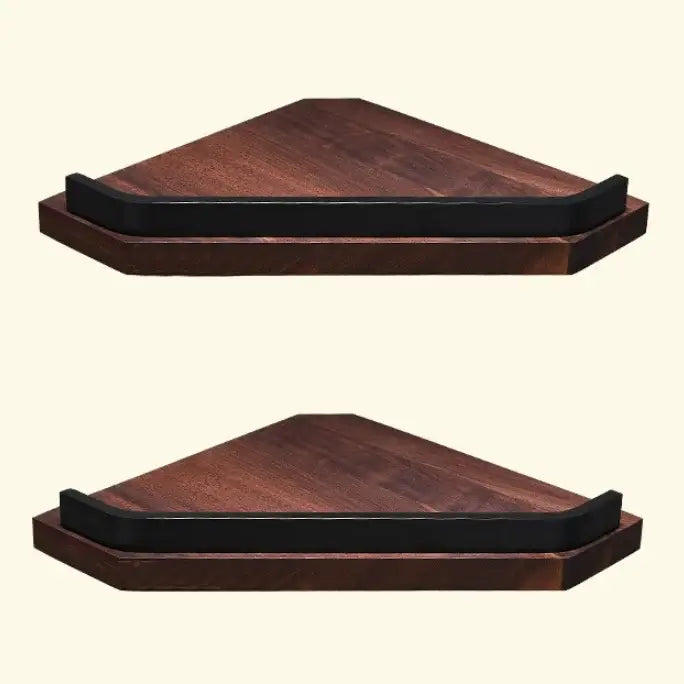 DecorBites™ Black Walnut Bathroom Set: Towel Rack, Bar, Shelf, Toilet Paper Holder, Brush Stand