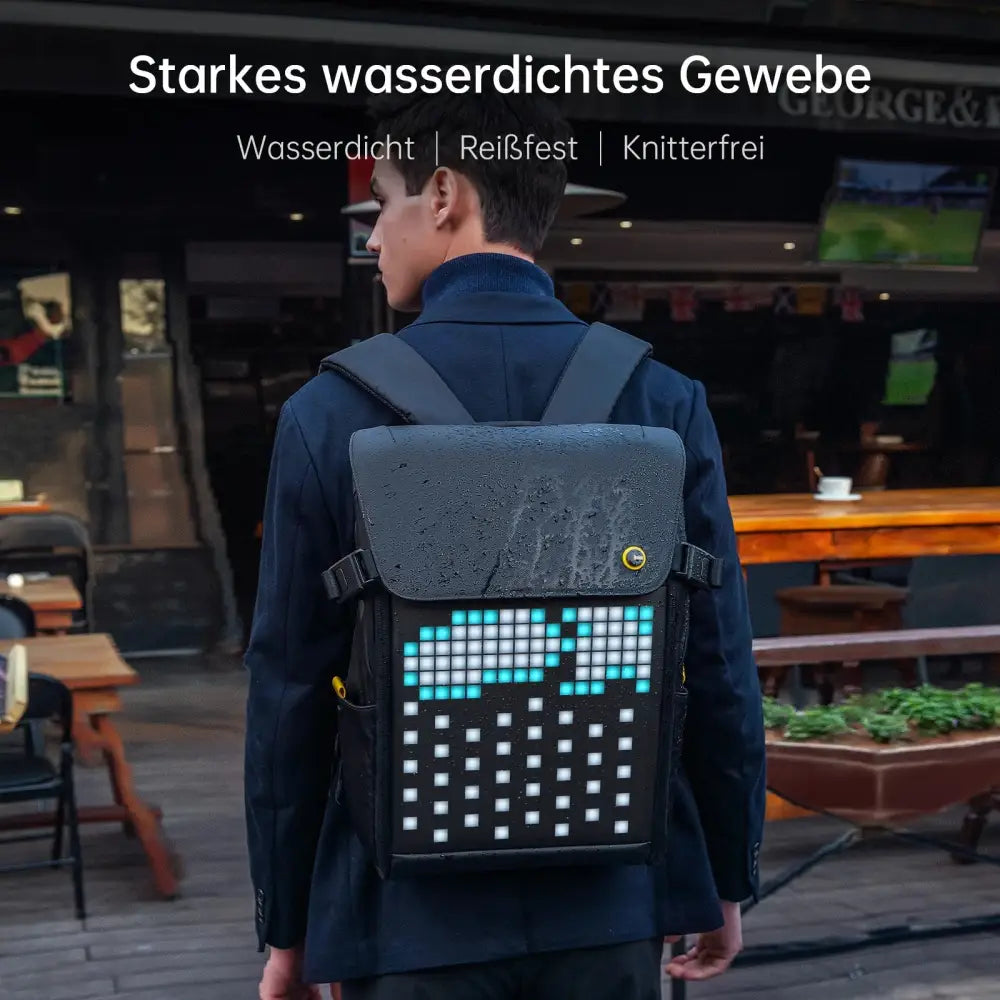 DecorBites™ 15" Waterproof RGB LED Screen School Backpack with Laptop Compartment