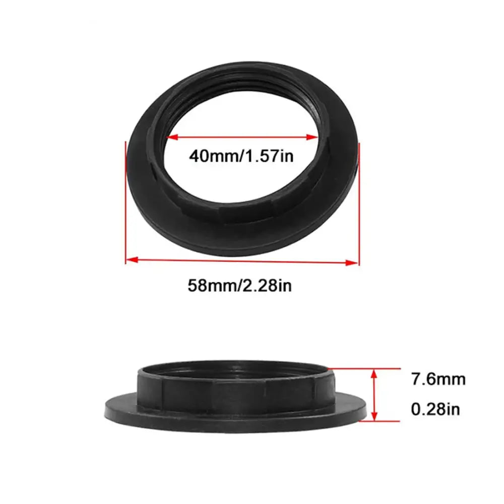 DecorBites™ Black White E27 Light Socket Ring 40mm Collar Rings for Glass Shade