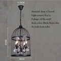 Black wrought iron crystal bird cage chandelier dining room light