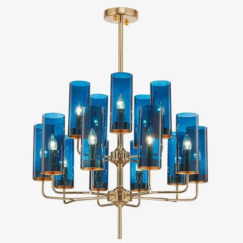 Blue and gold decorbites glass chandelier – kitchen island light