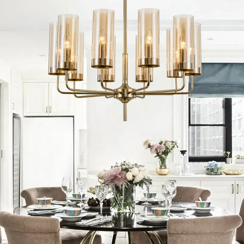 Blue and gold decorbites glass chandelier – kitchen island light