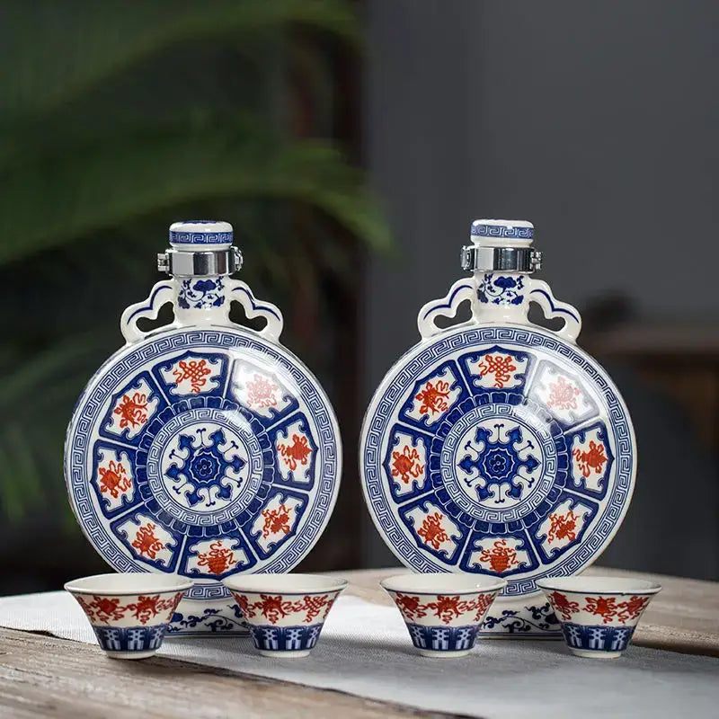 DecorBites™ Blue and White Eight Treasures Ceramic Vase - Home Decor Ornament