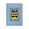 Blue cool beans pesto pasta framed kitchen wall art set of 6