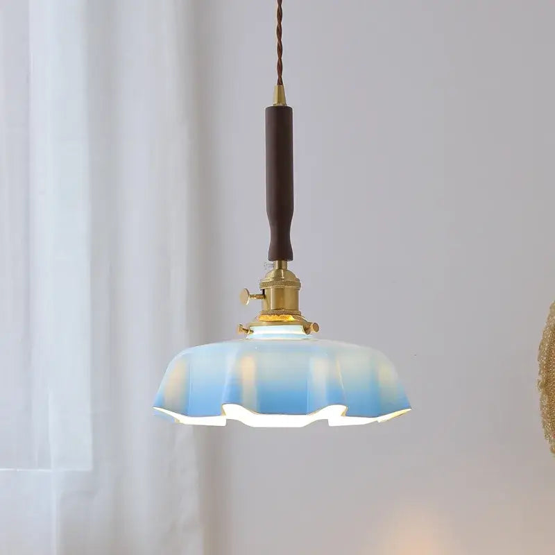 DecorBites™ Blue Glass LED Pendant Lamp for Dining Living Room Bedroom