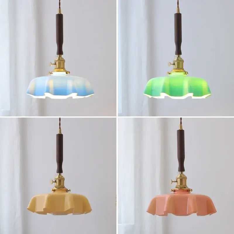DecorBites™ Blue Glass LED Pendant Lamp for Dining Living Room Bedroom