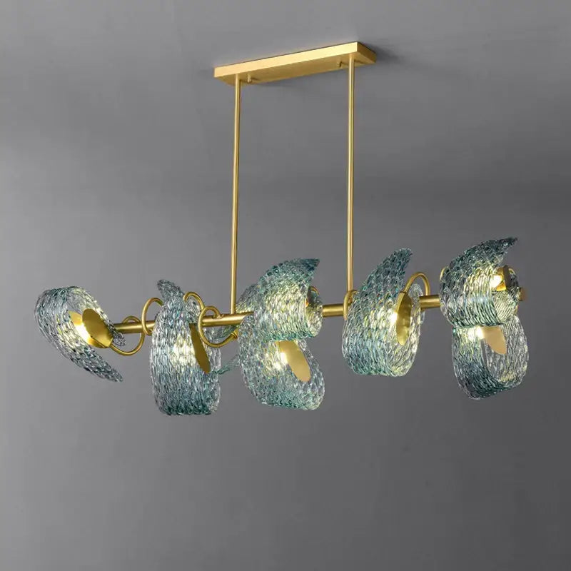 DecorBites™ Blue Queen Crystal Glass Chandelier for Staircase Lighting