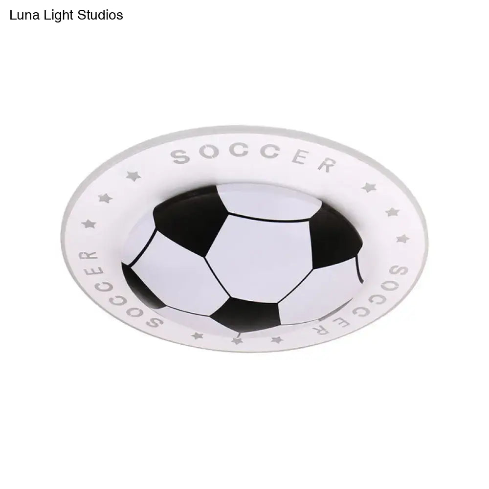 Blue & white football led flush mount kids bedroom light