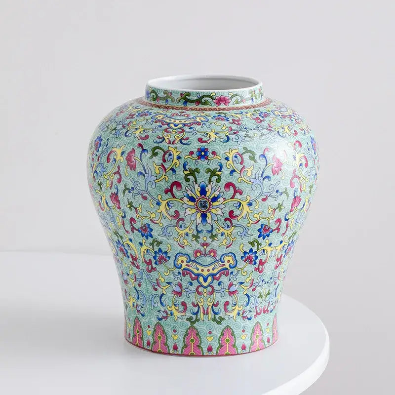 DecorBites™ Blue White Porcelain Flower Vase: Elegant Ceramic Home Decor & Storage Solution