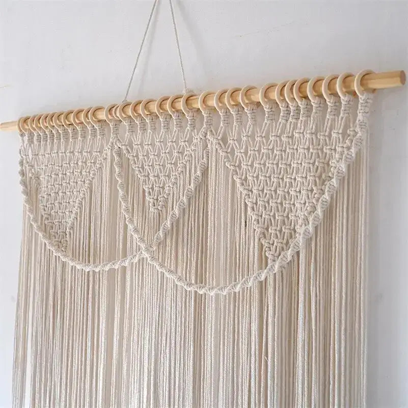 DecorBites™ Bohemia Macrame Cotton Curtain Tapetsry Wall Hanging for Bedside, Door, Window