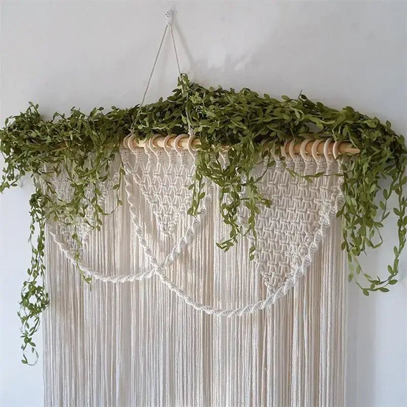 DecorBites™ Bohemia Macrame Cotton Curtain Tapetsry Wall Hanging for Bedside, Door, Window