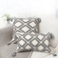 Bohemian chenille pillowcase cream tufted cushion for living room