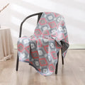Bohemian floral cotton bath towel orange & teal bathroom wrap
