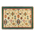Bohemian red cotton thread knitted throw blanket for living room