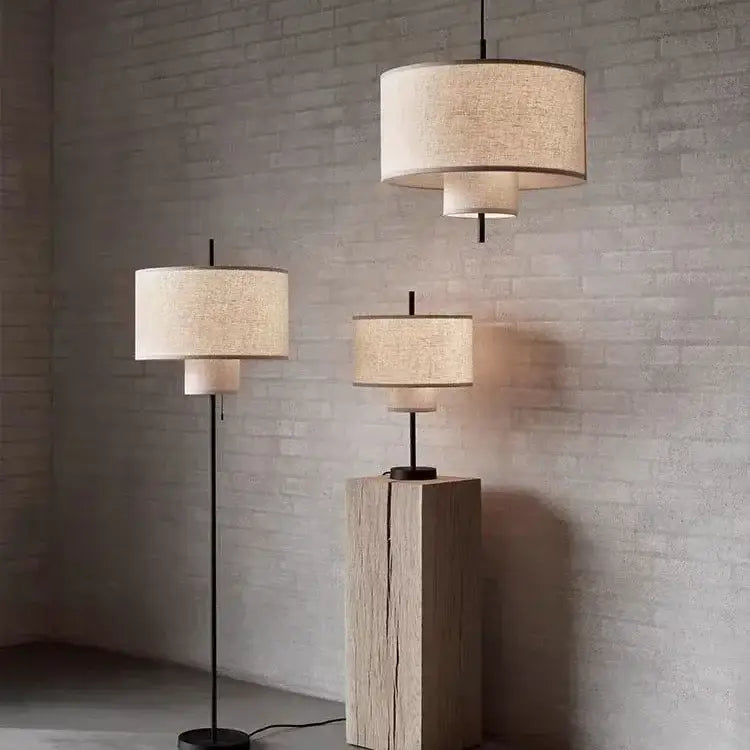 DecorBites™ Bohemian Wabi Sabi Fabric Pendant Lamps for Home, Office, and Hospitality