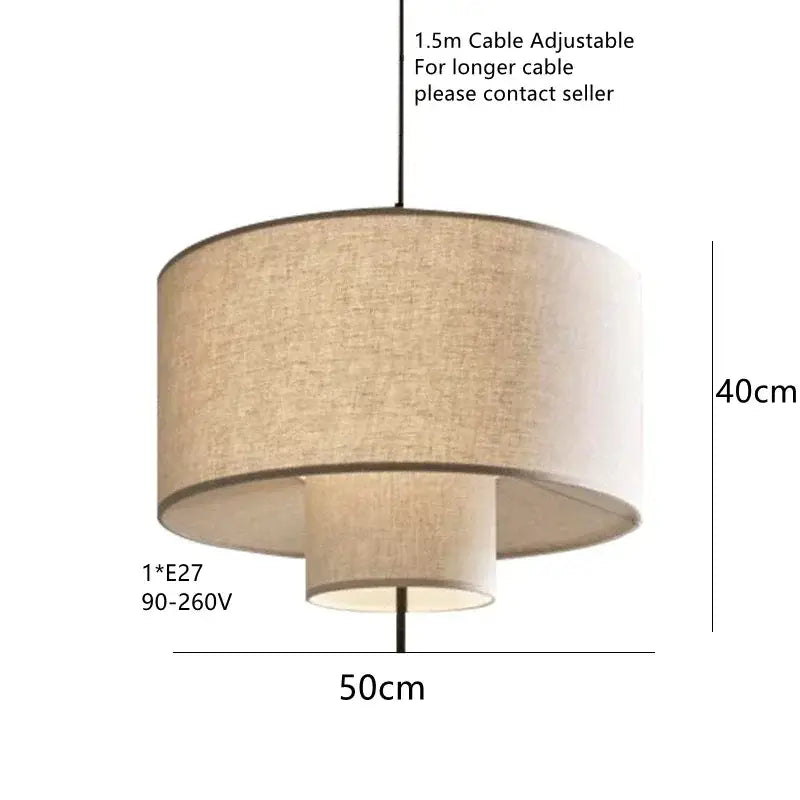 DecorBites™ Bohemian Wabi Sabi Fabric Pendant Lamps for Home, Office, and Hospitality