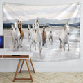 Bohemian white & brown horse print wall hanging living room tapestry