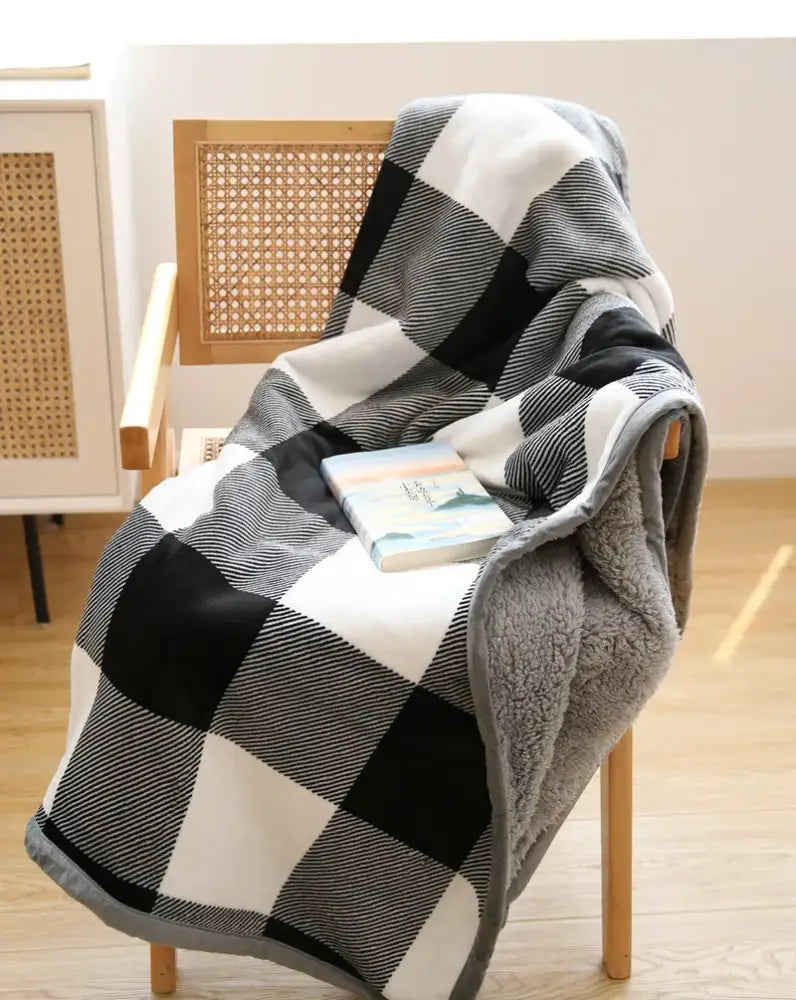 DecorBites™ Bohemian Winter Blanket, Double-Layer Coral Fleece, Thick & Warm for Sofa Nap