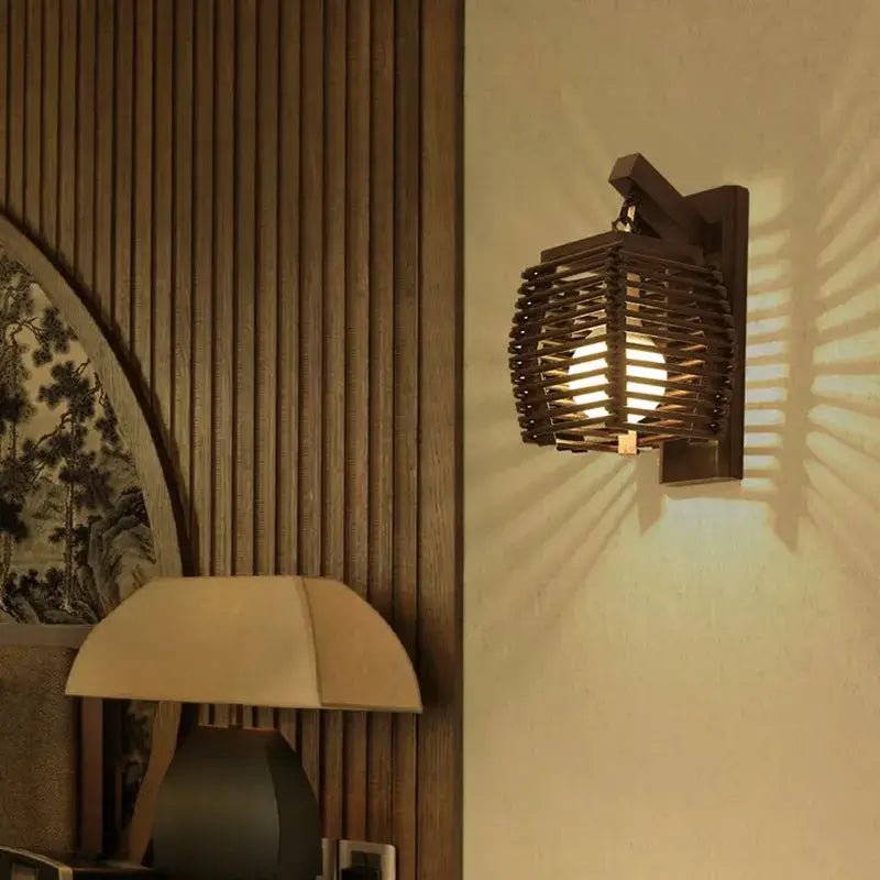 DecorBites™ Bamboo Wall Sconce Light for Aisle Corridor Hotel Restaurant Café