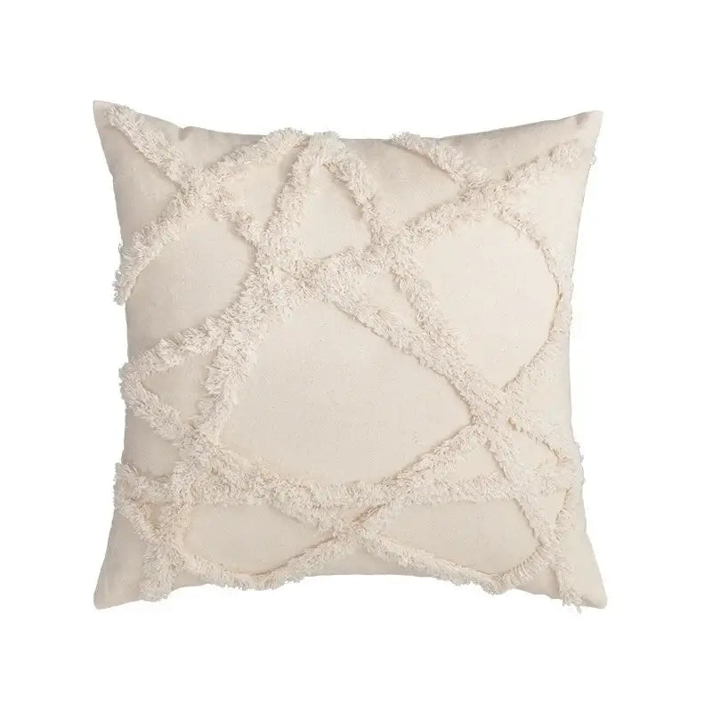 DecorBites™ Beige Boho Style Cushion Cover 45x45/30x50cm - Handmade Square Pillow Case