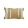 Boho beige & yellow linen cotton pillow cover living room decor