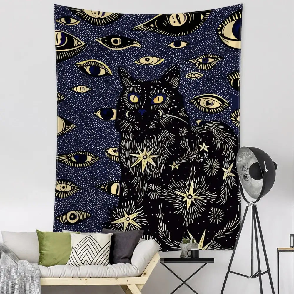 DecorBites™ Cat Eyes Tapestry Wall Hanging Abstract Psychedelic Witchcraft Bohemian Home Decor
