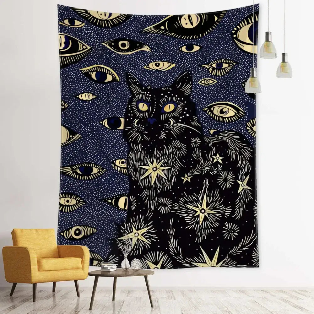 DecorBites™ Cat Eyes Tapestry Wall Hanging Abstract Psychedelic Witchcraft Bohemian Home Decor