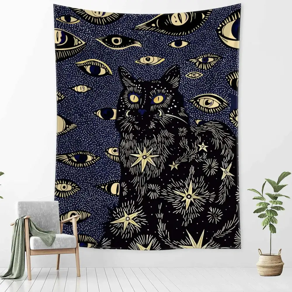 DecorBites™ Cat Eyes Tapestry Wall Hanging Abstract Psychedelic Witchcraft Bohemian Home Decor