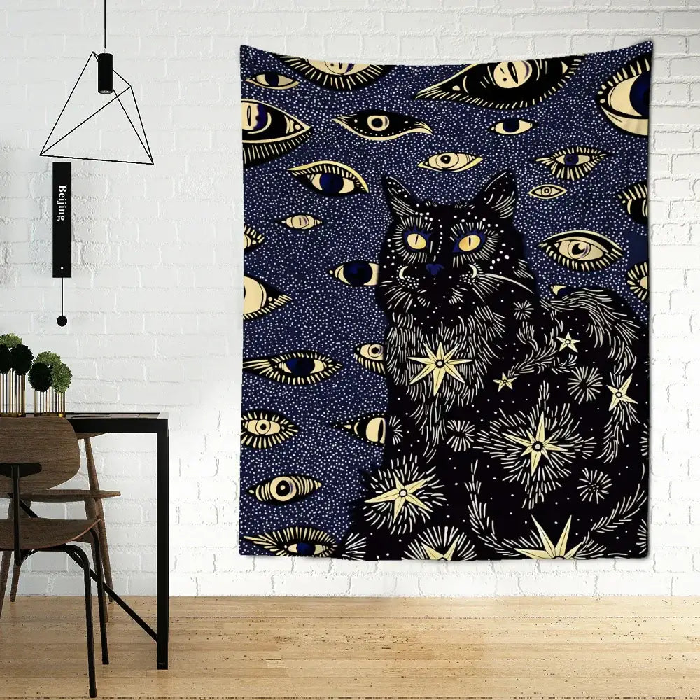 DecorBites™ Cat Eyes Tapestry Wall Hanging Abstract Psychedelic Witchcraft Bohemian Home Decor
