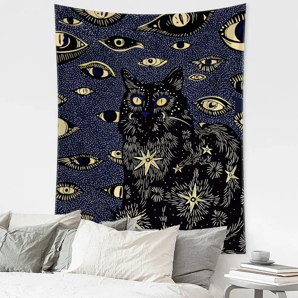 DecorBites™ Cat Eyes Tapestry Wall Hanging Abstract Psychedelic Witchcraft Bohemian Home Decor