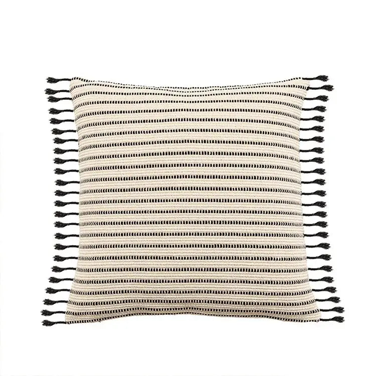 DecorBites™ Boho Jacquard Flower Throw Pillow Case with Tassels - Home Sofa Decor