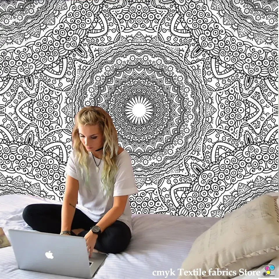 DecorBites™ Indian Mandala Tapestry Hippie Wall Hanging Beach Yoga Mat Bedspread Table Cloth