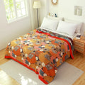 Boho blue & cream quilted sofa chair cover blanket bedroom floral