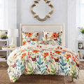 Boho chic black & white botanical bedding set bedroom duvet cover
