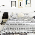 DecorBites™ Boho Chic Stripe Bedding Set with Pillowcase - Ultra-Soft Microfiber Quilt Cover