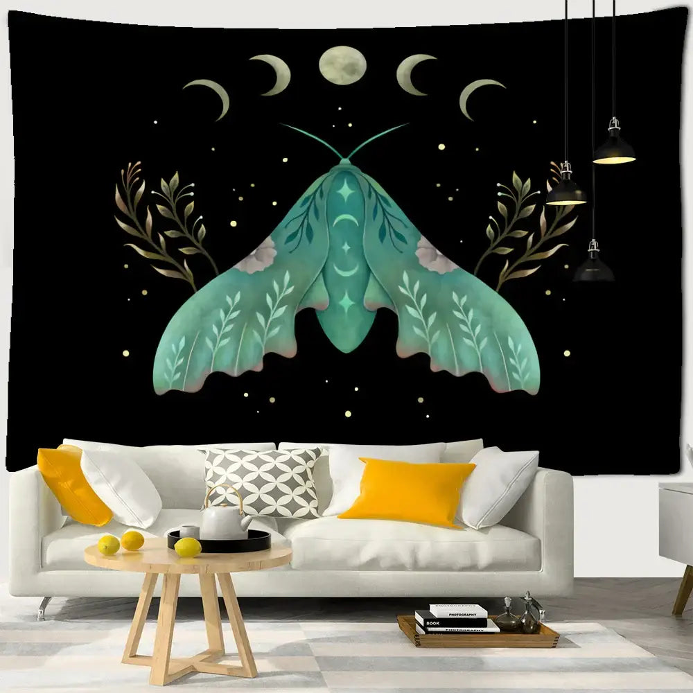 DecorBites™ Butterfly Tapestry: Bohemian Hippie Psychedelic Wall Hanging for Home Decor