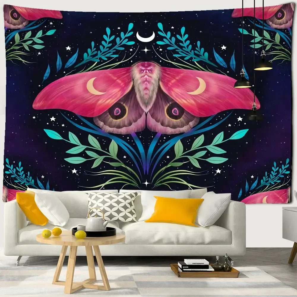 DecorBites™ Butterfly Tapestry: Bohemian Hippie Psychedelic Wall Hanging for Home Decor