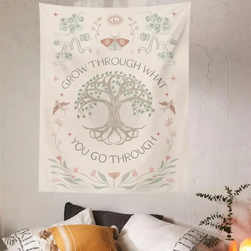 DecorBites™ Life Tree Sun Moon Tapestry Wall Hanging for Home Decor and Dorm Room