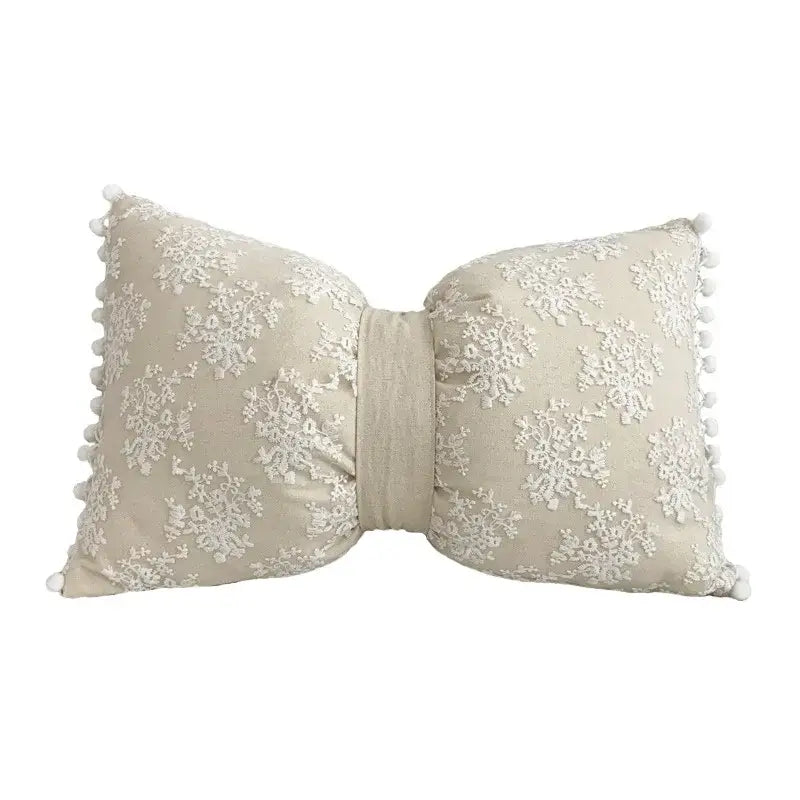 DecorBites™ Boho White Lace Floral Sofa Cushion Cover Wedding Decor Throw Pillows
