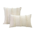 Boho geometry fringed cream cushion cover living room pillow