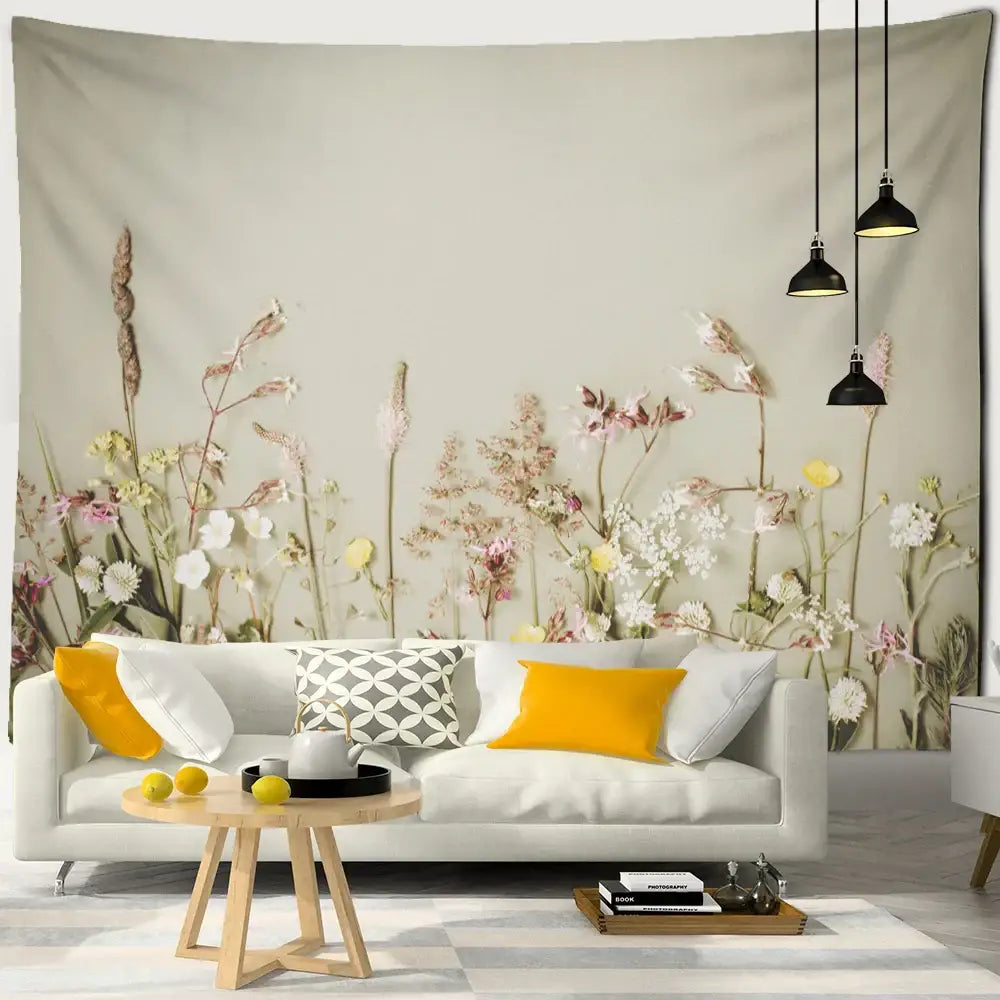 DecorBites™ Boho Green Leaf Tapestry Wall Hanging - Natural Plant Landscape Home Decor