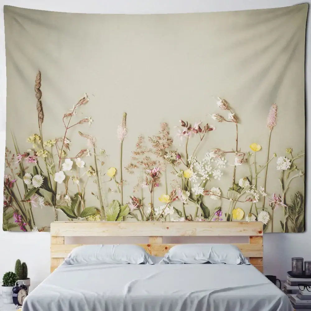DecorBites™ Boho Green Leaf Tapestry Wall Hanging - Natural Plant Landscape Home Decor