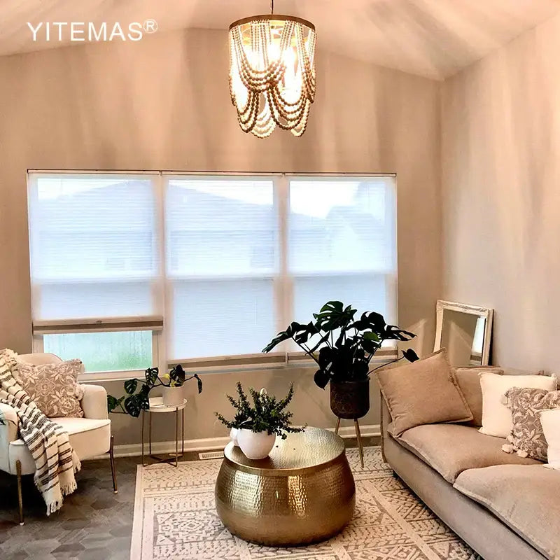 DecorBites™ Boho Wooden Beaded Chandelier Lamp for Kitchen/Dining Room/Hallway/Foyer