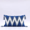 Boho tufted tassel blue & pink cushion cover living room decor